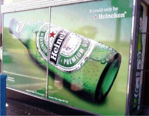 Digitally Printed Heineken Window Signage